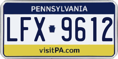 PA license plate LFX9612