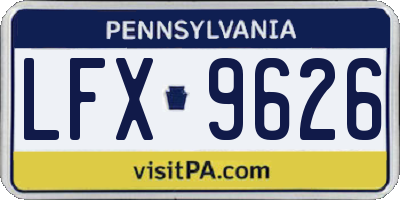 PA license plate LFX9626
