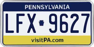 PA license plate LFX9627