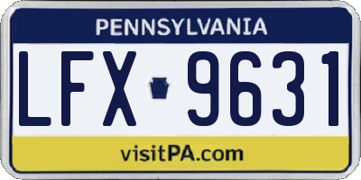PA license plate LFX9631