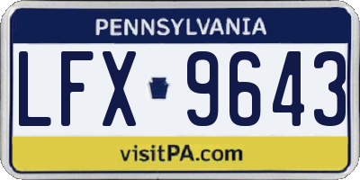 PA license plate LFX9643