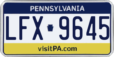 PA license plate LFX9645