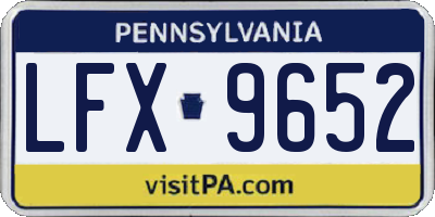 PA license plate LFX9652