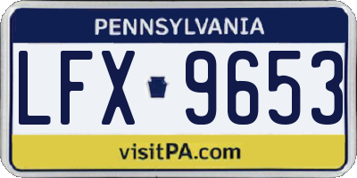 PA license plate LFX9653