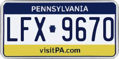 PA license plate LFX9670