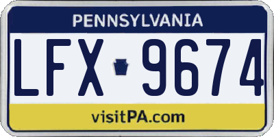 PA license plate LFX9674