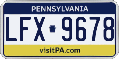 PA license plate LFX9678