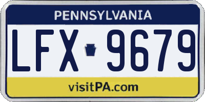 PA license plate LFX9679