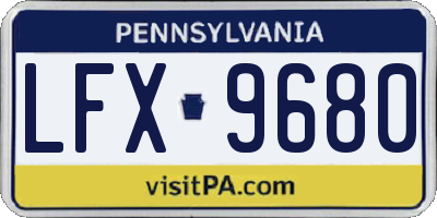 PA license plate LFX9680