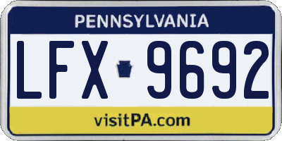 PA license plate LFX9692