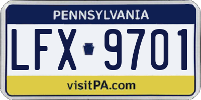 PA license plate LFX9701