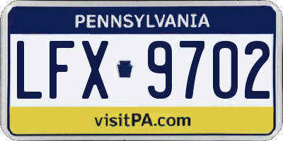 PA license plate LFX9702