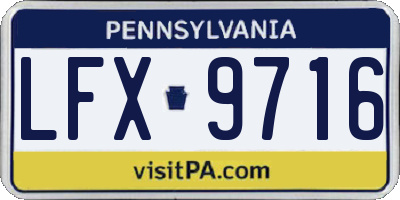 PA license plate LFX9716