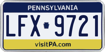 PA license plate LFX9721