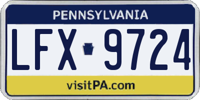 PA license plate LFX9724