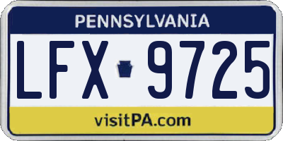 PA license plate LFX9725