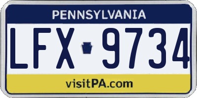 PA license plate LFX9734