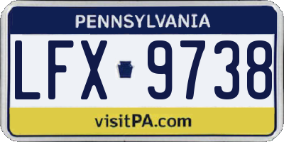 PA license plate LFX9738