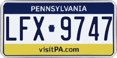 PA license plate LFX9747