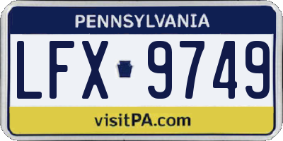 PA license plate LFX9749