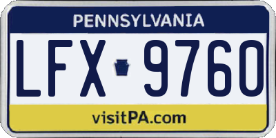 PA license plate LFX9760