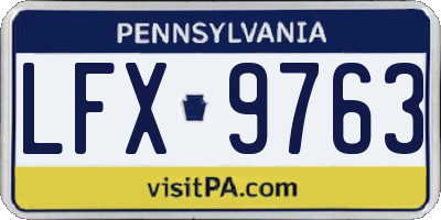 PA license plate LFX9763