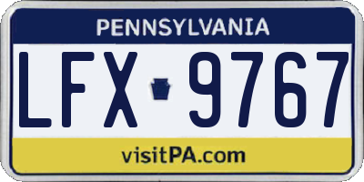 PA license plate LFX9767