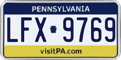 PA license plate LFX9769