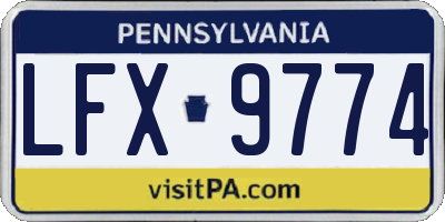 PA license plate LFX9774