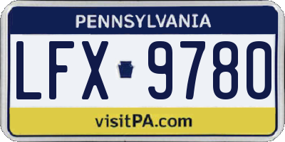 PA license plate LFX9780