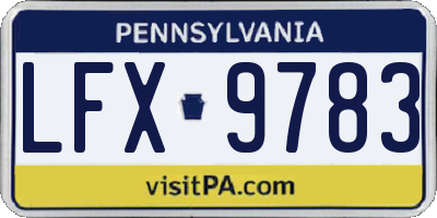 PA license plate LFX9783