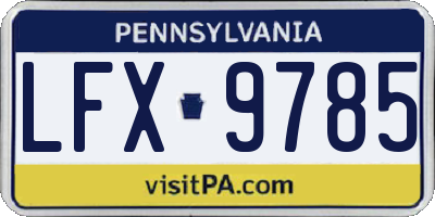 PA license plate LFX9785