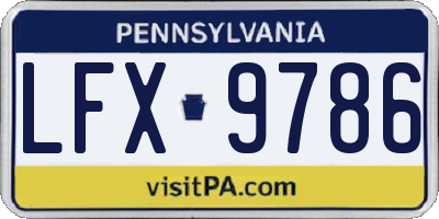 PA license plate LFX9786