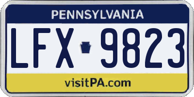 PA license plate LFX9823