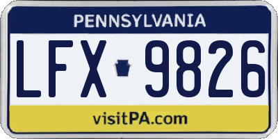 PA license plate LFX9826