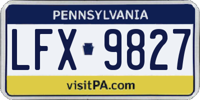 PA license plate LFX9827
