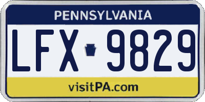 PA license plate LFX9829
