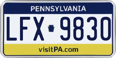PA license plate LFX9830