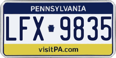 PA license plate LFX9835