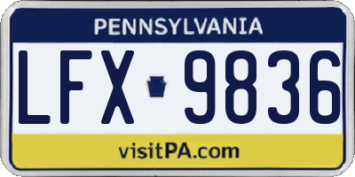 PA license plate LFX9836