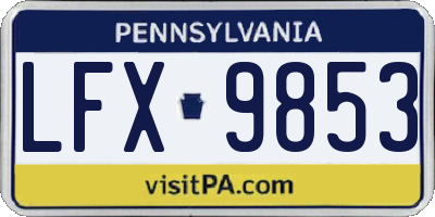 PA license plate LFX9853
