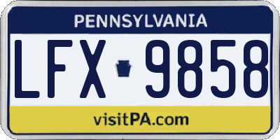 PA license plate LFX9858