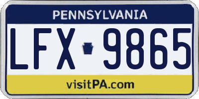 PA license plate LFX9865