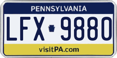 PA license plate LFX9880