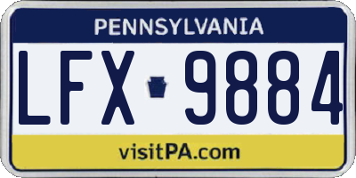 PA license plate LFX9884