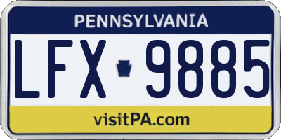 PA license plate LFX9885