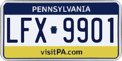 PA license plate LFX9901