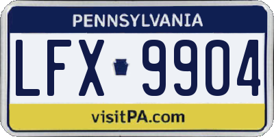 PA license plate LFX9904