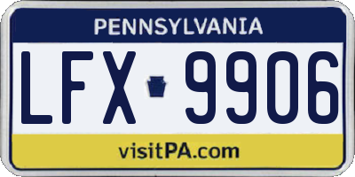 PA license plate LFX9906