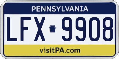 PA license plate LFX9908